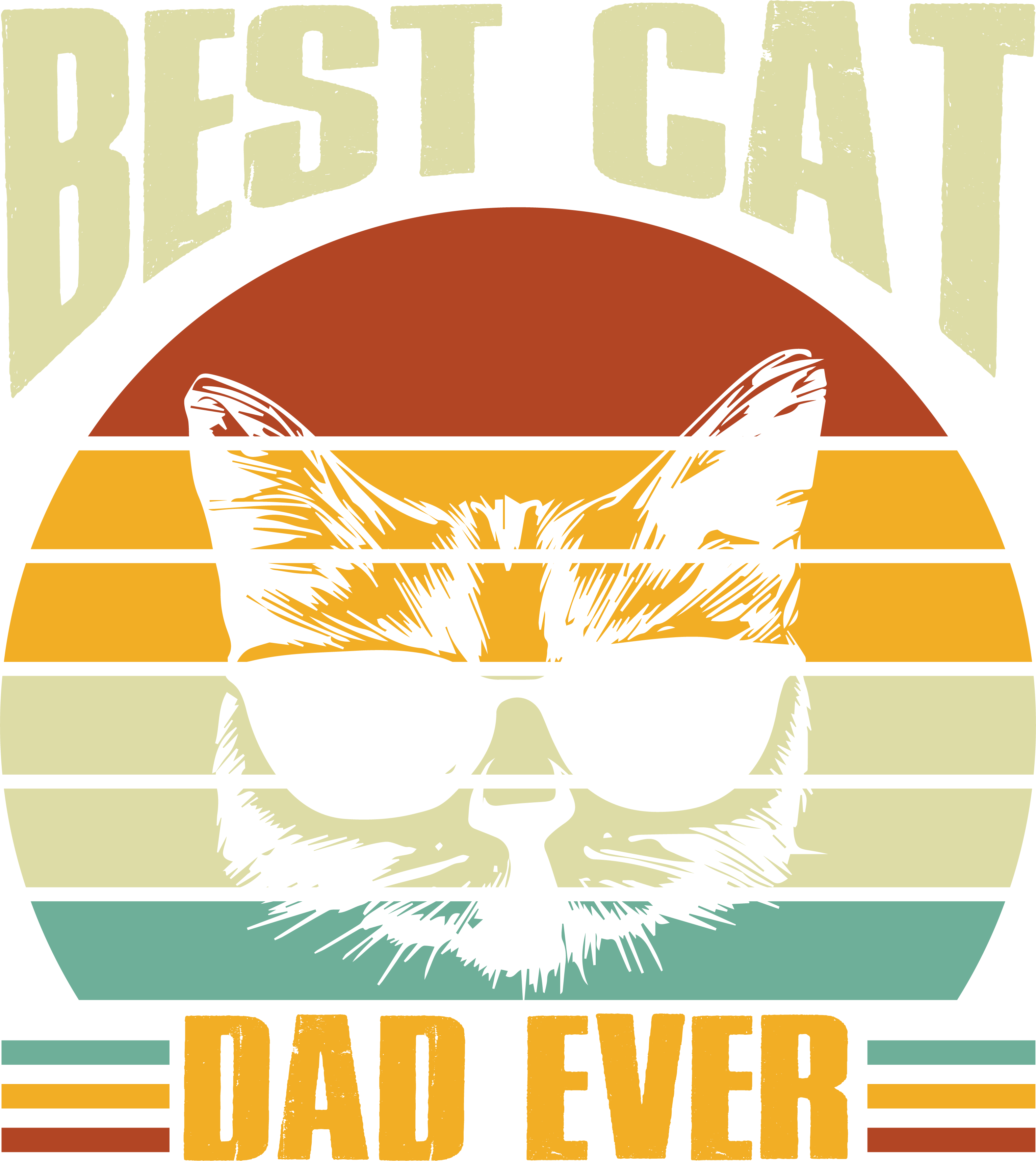 Best Cat Dad Ever DTF TRANSFER UploadTransfers