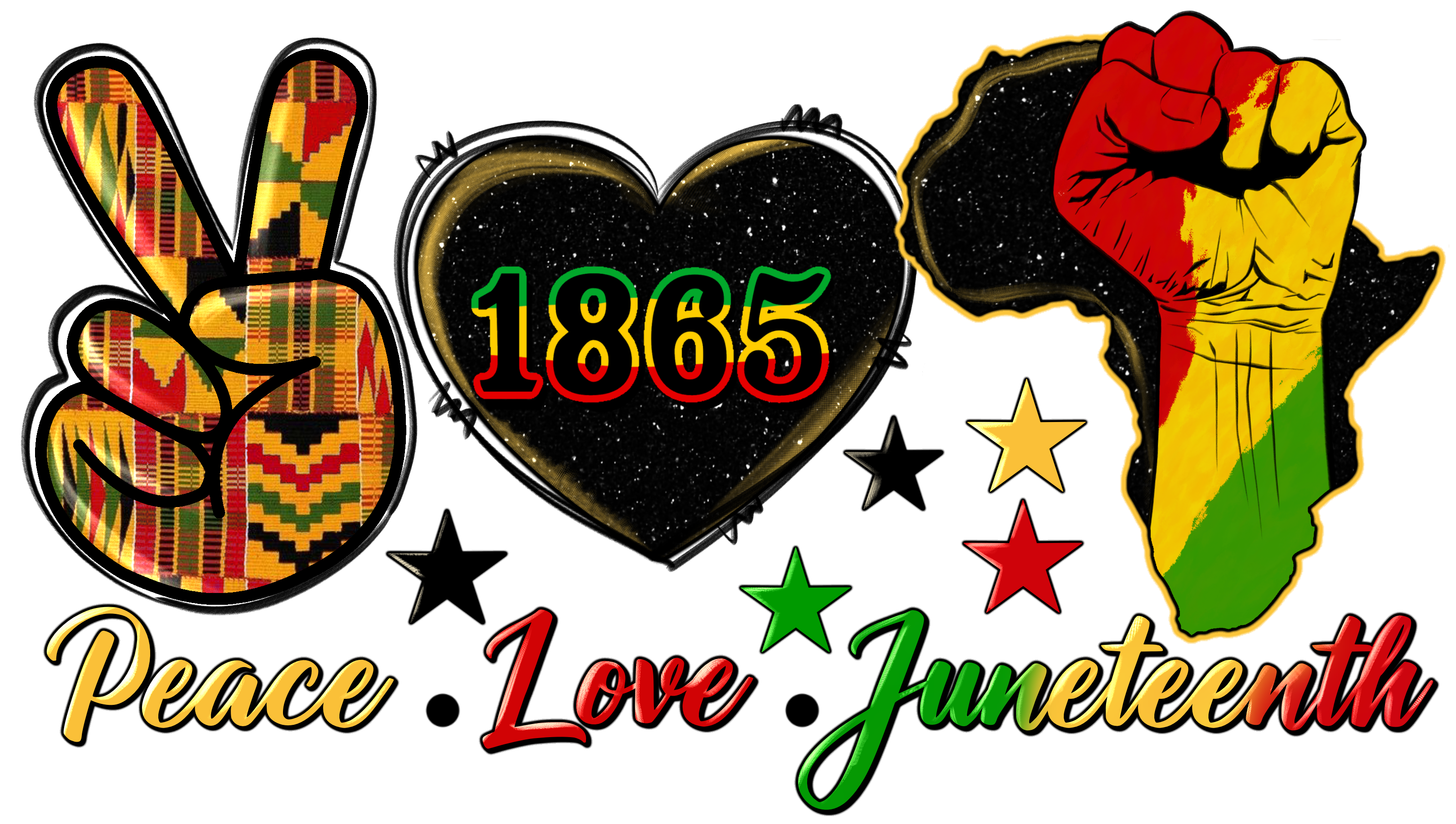 Peace_Love_Juneteenth_Raised_Fist_